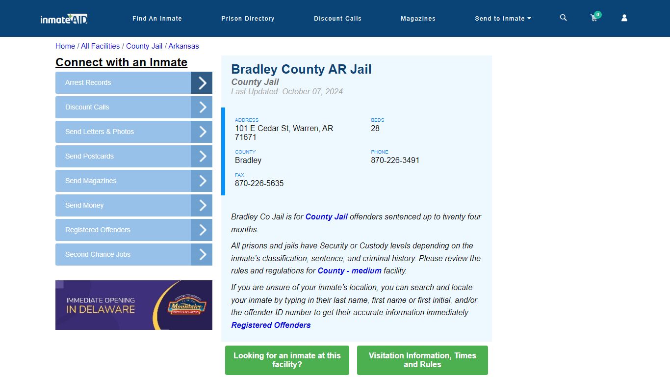 Bradley County AR Jail - Inmate Locator