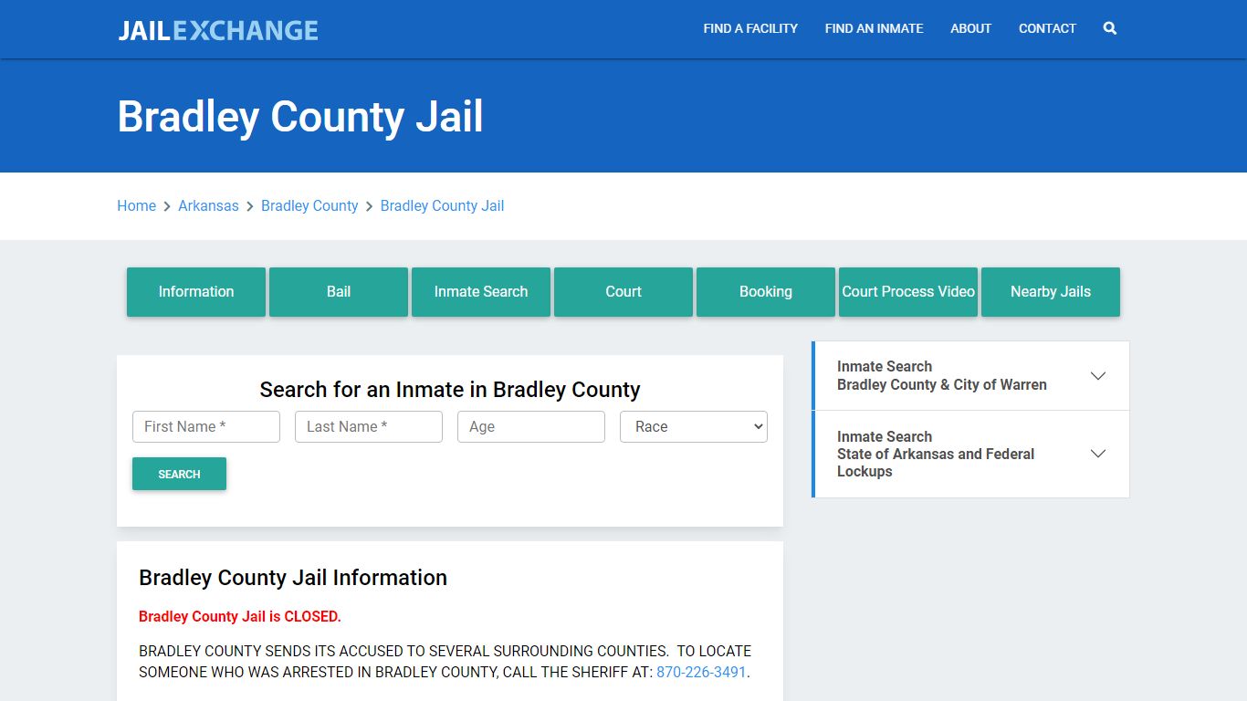 Bradley County Jail Roster Lookup, AR, Inmate Search