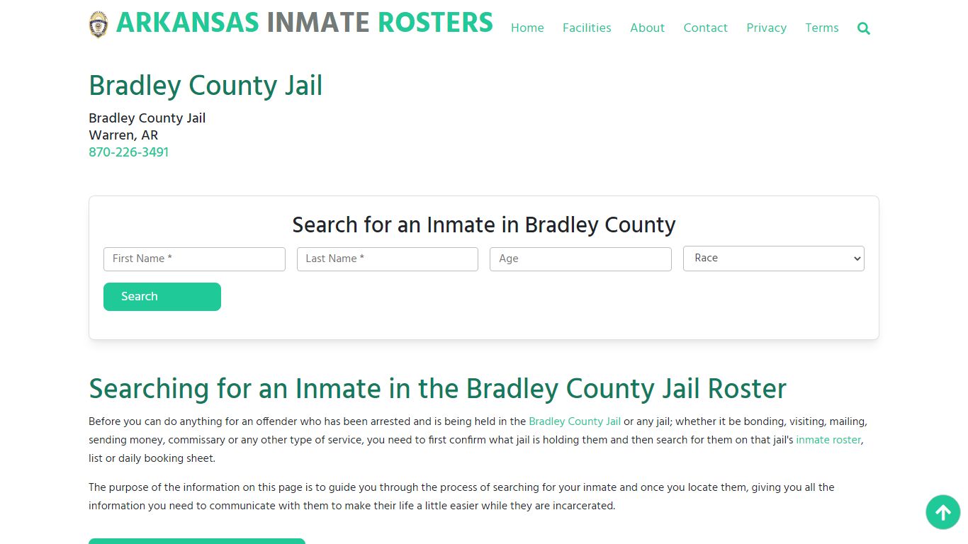 Bradley County Jail AR: Inmate Search & Roster